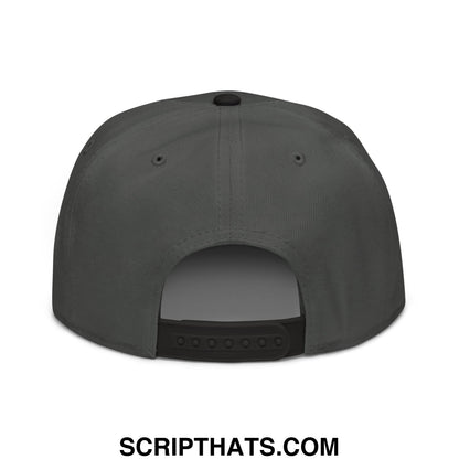 Asian Massage Parlor Veteran Embroidered Flat Brim Bill Snapback Hat Black Charcoal gray Charcoal gray