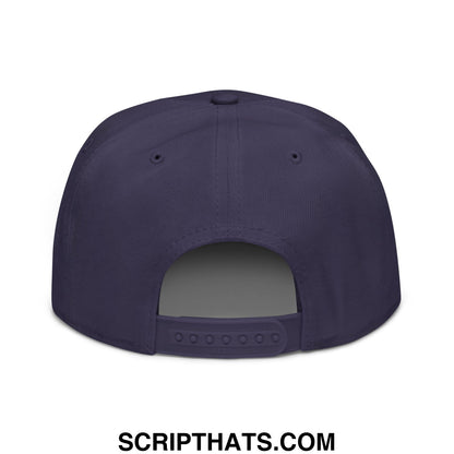 Asian Massage Parlor Veteran Embroidered Flat Brim Bill Snapback Hat Navy blue