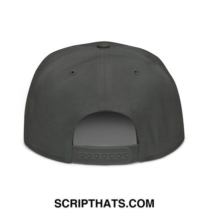 Asian Massage Parlor Veteran Embroidered Flat Brim Bill Snapback Hat Charcoal gray