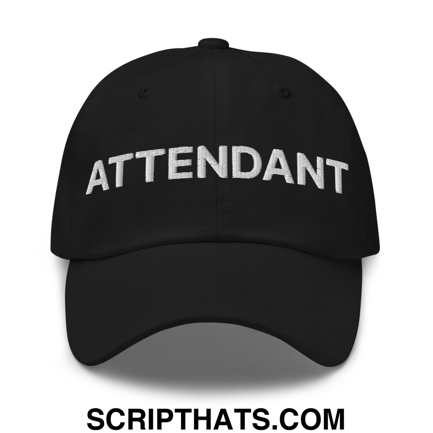 Attendant Uniform Work Embroidered Dad Hat Black