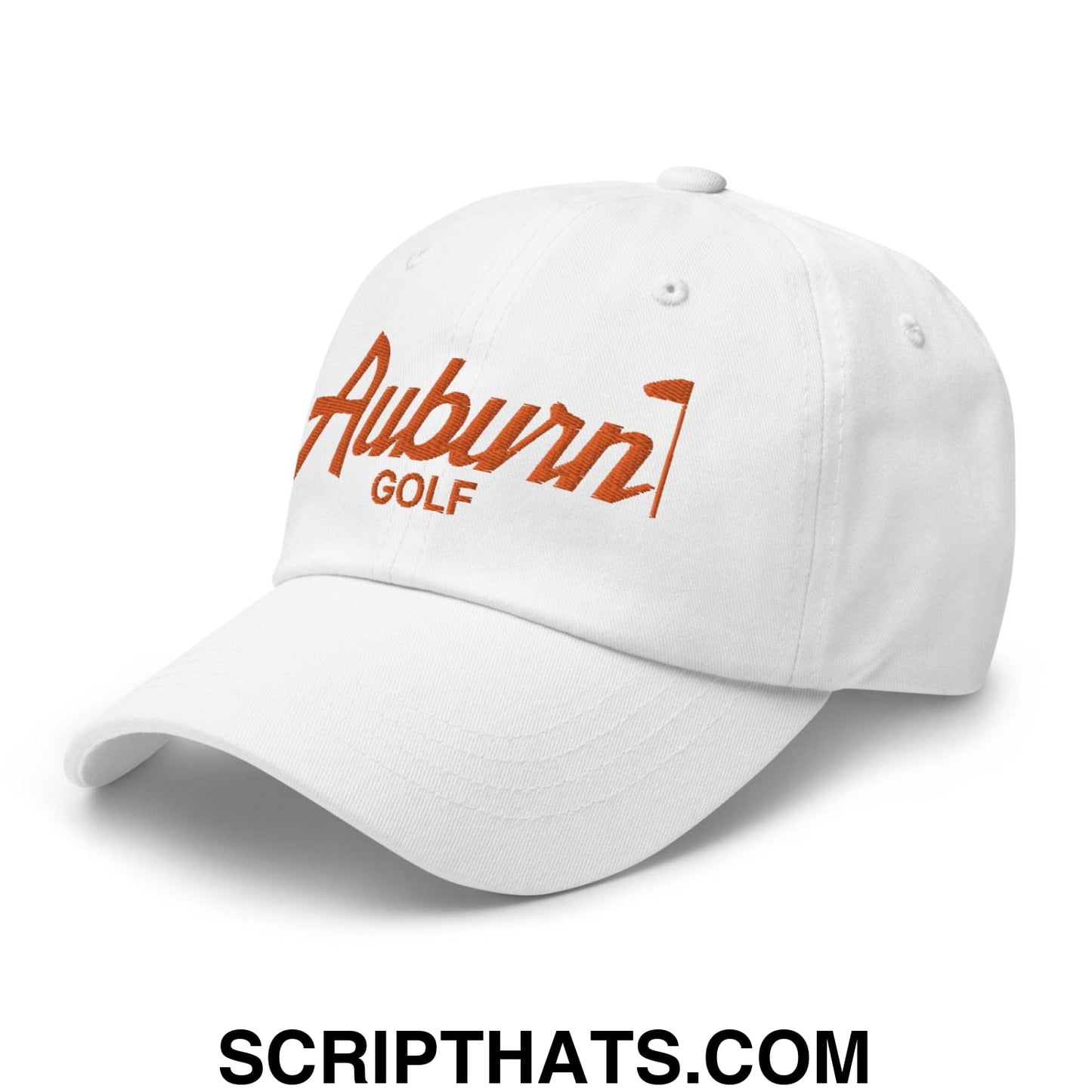 Auburn Golf Vintage Sports Script Dad Hat White
