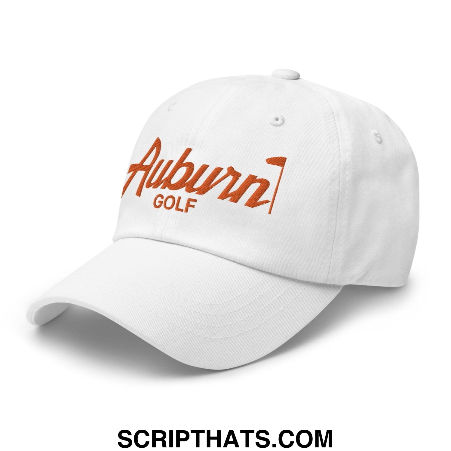 Auburn Golf Vintage Sports Script Dad Hat White