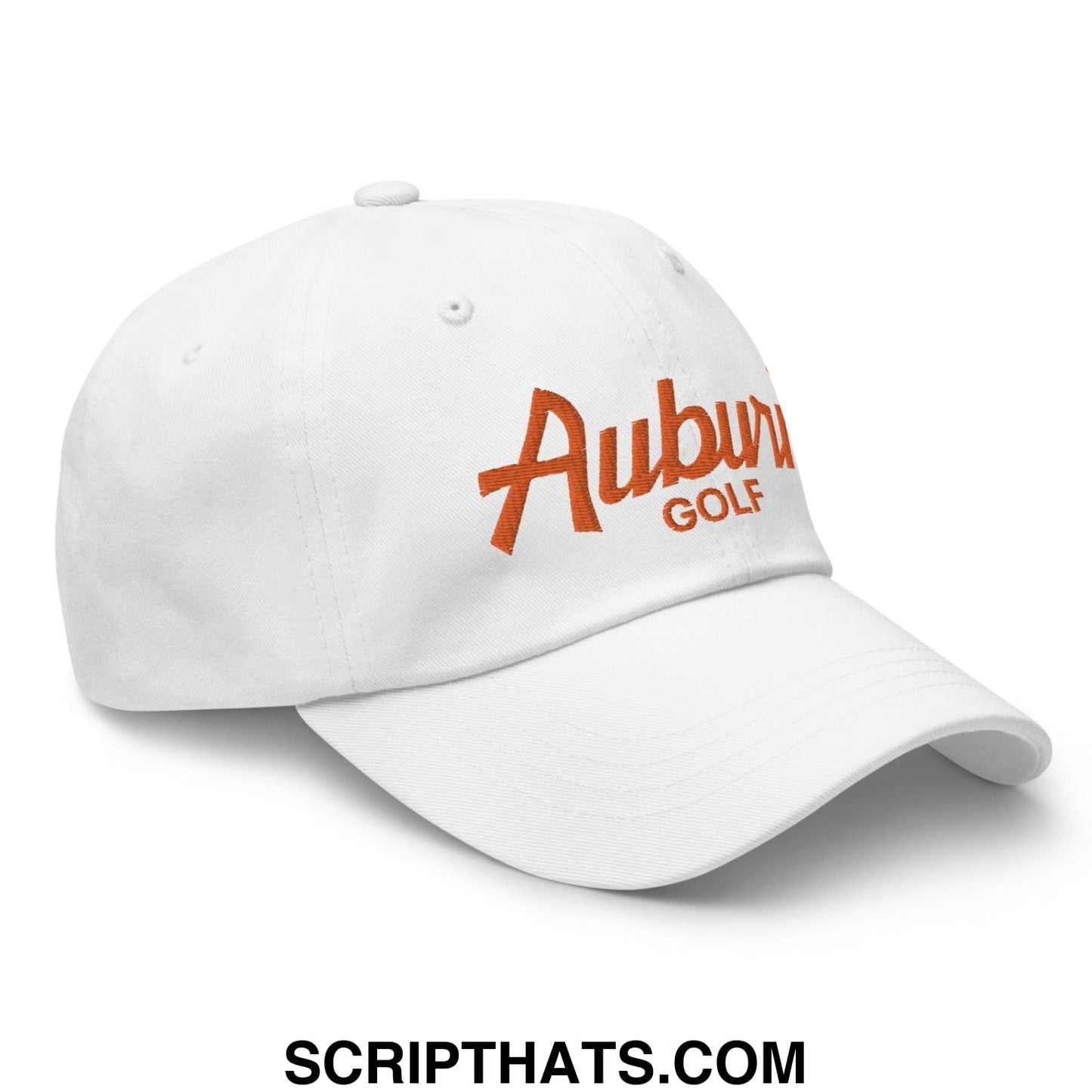 Auburn Golf Vintage Sports Script Dad Hat White