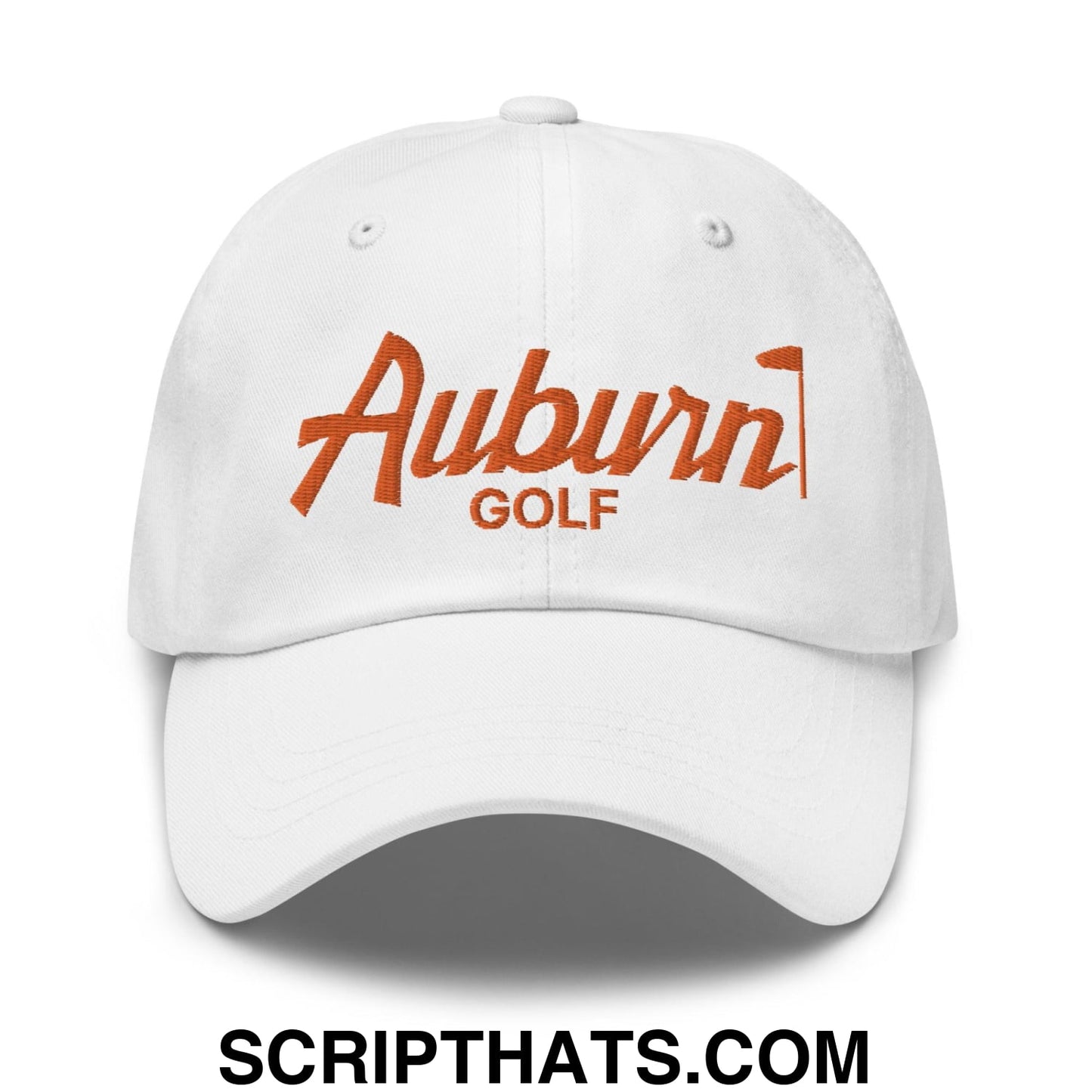 Auburn Golf Vintage Sports Script Dad Hat White