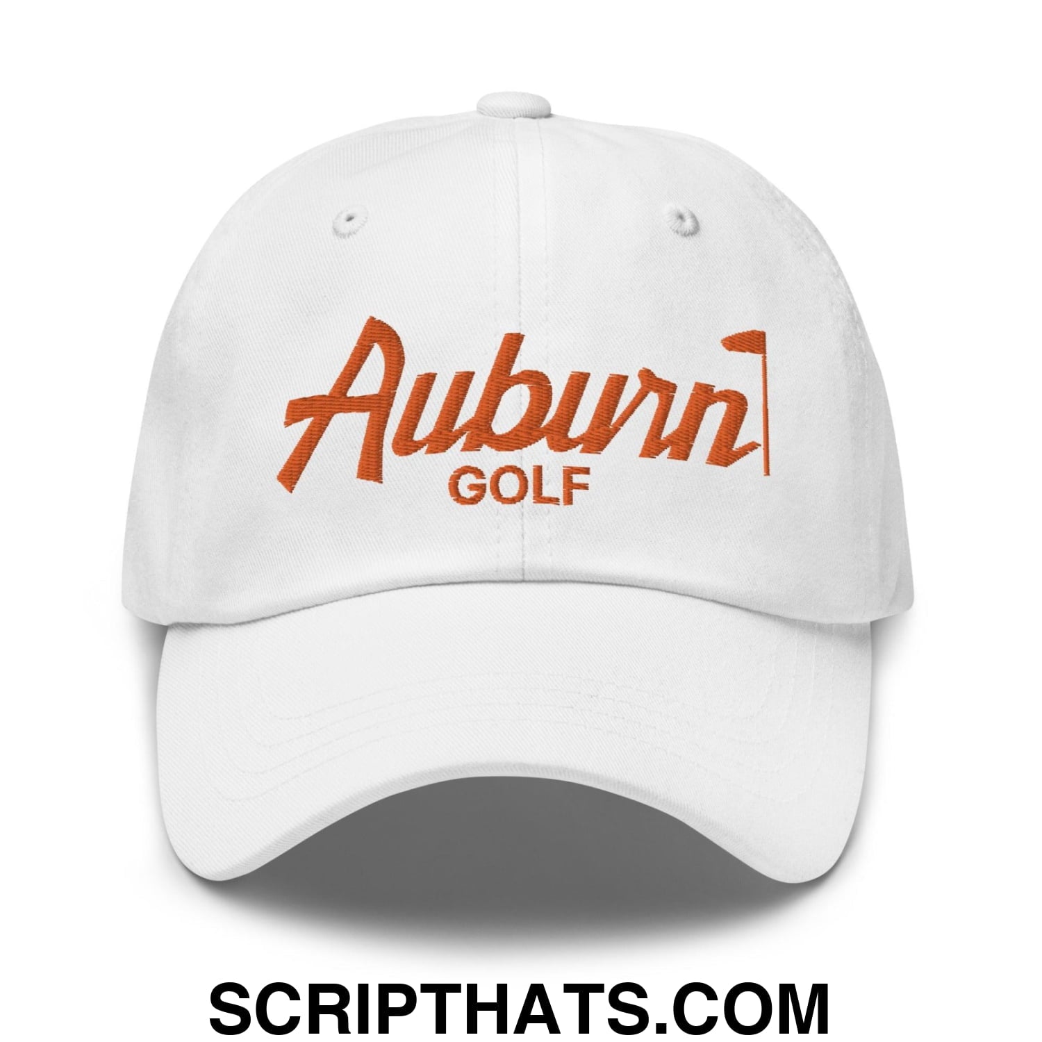 Auburn Golf Vintage Sports Script Dad Hat White