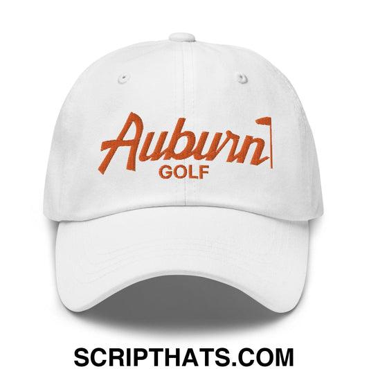 Auburn Golf Vintage Sports Script Dad Hat White