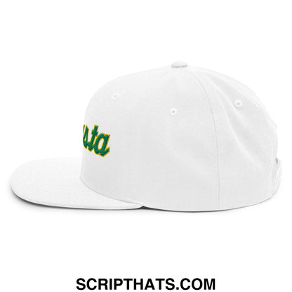 Augusta Vintage Sports Script Embroidered Flat Bill Brim Snapback Hat Default Title