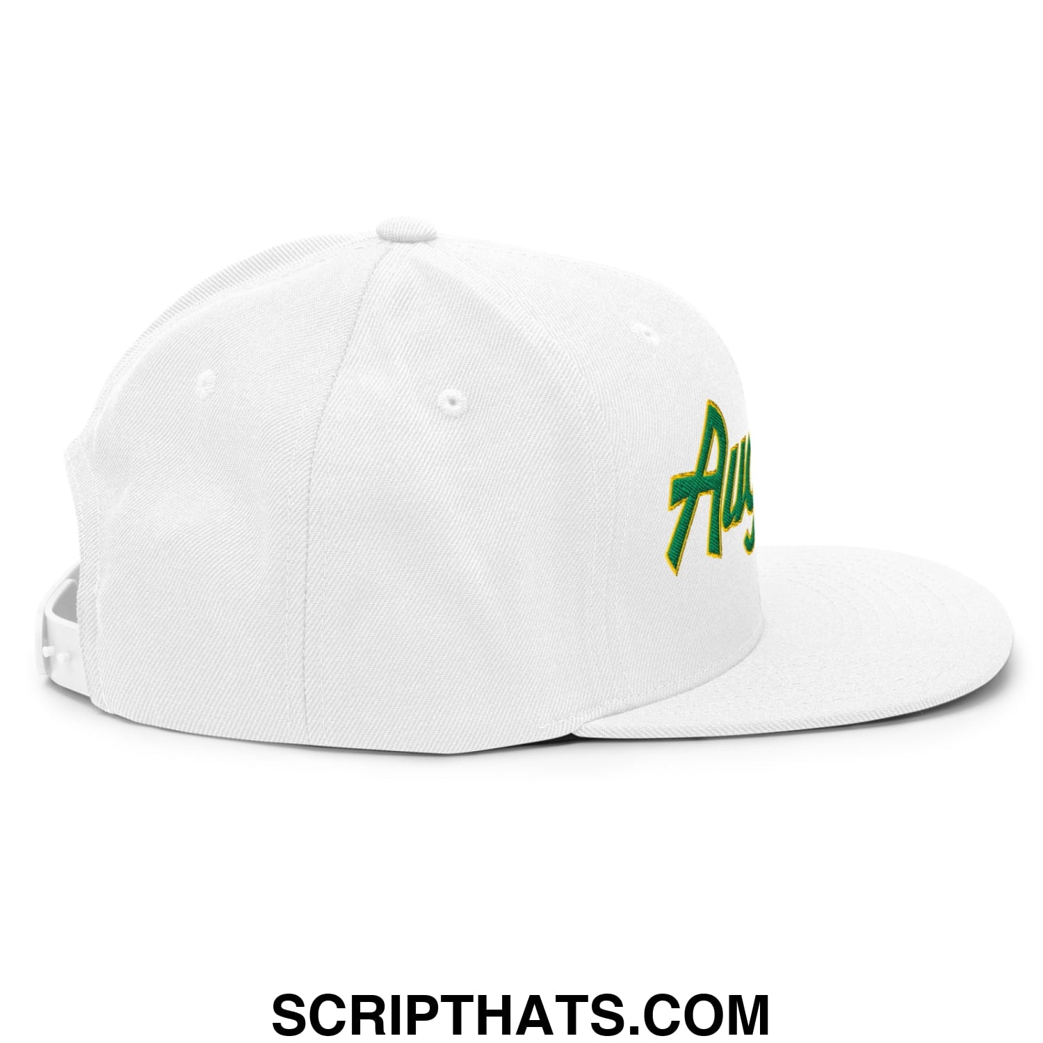 Augusta Vintage Sports Script Embroidered Flat Bill Brim Snapback Hat Default Title
