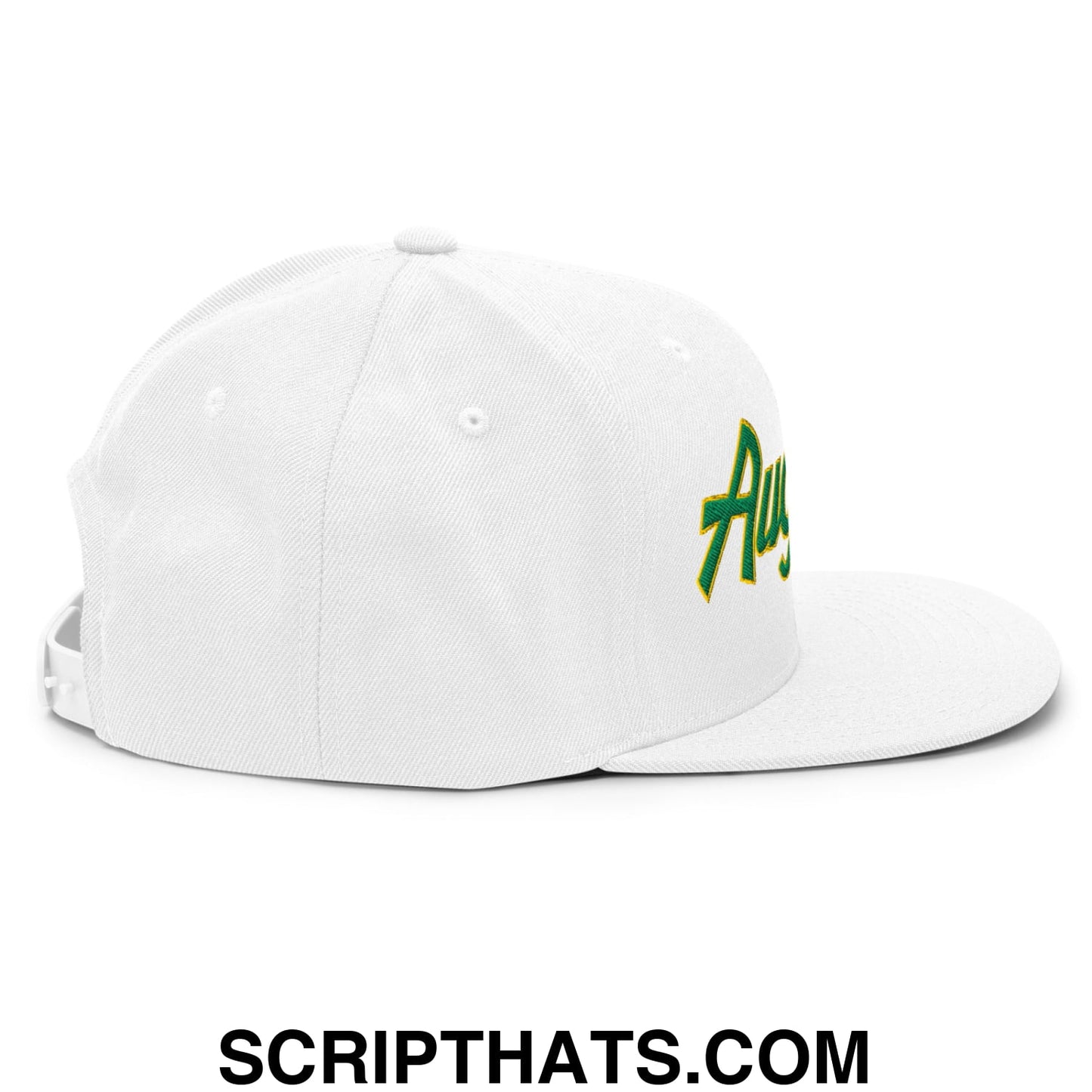 Augusta Vintage Sports Script Embroidered Flat Bill Brim Snapback Hat Default Title