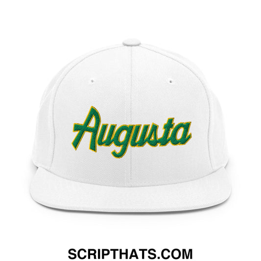 Augusta Vintage Sports Script Embroidered Flat Bill Brim Snapback Hat Default Title