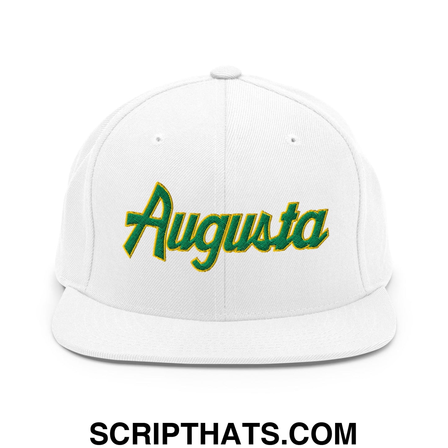 Augusta Vintage Sports Script Embroidered Flat Bill Brim Snapback Hat Default Title