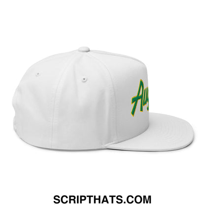 Augusta Vintage Sports Script Embroidered Flat Brim Bill Golf 5 Panel Snapback Hat Default Title
