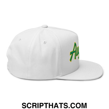 Augusta Vintage Sports Script Embroidered Flat Brim Bill Golf 5 Panel Snapback Hat Default Title