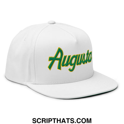 Augusta Vintage Sports Script Embroidered Flat Brim Bill Golf 5 Panel Snapback Hat Default Title