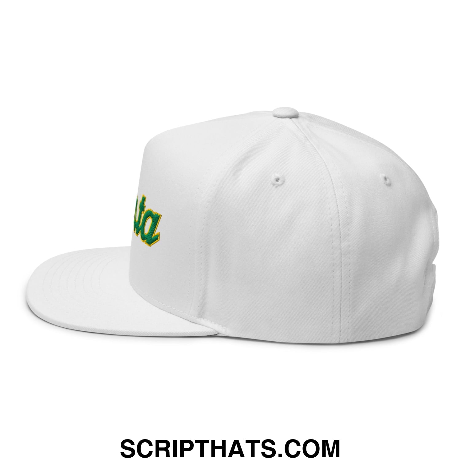 Augusta Vintage Sports Script Embroidered Flat Brim Bill Golf 5 Panel Snapback Hat Default Title