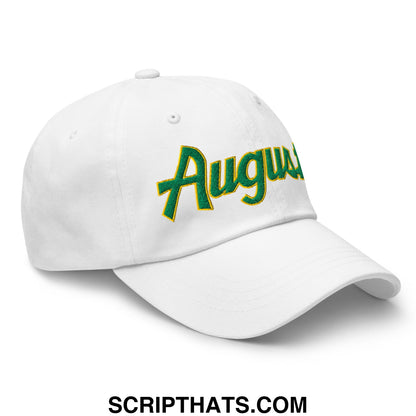 Augusta Vintage Sports Script Embroidered Golf Dad Hat White