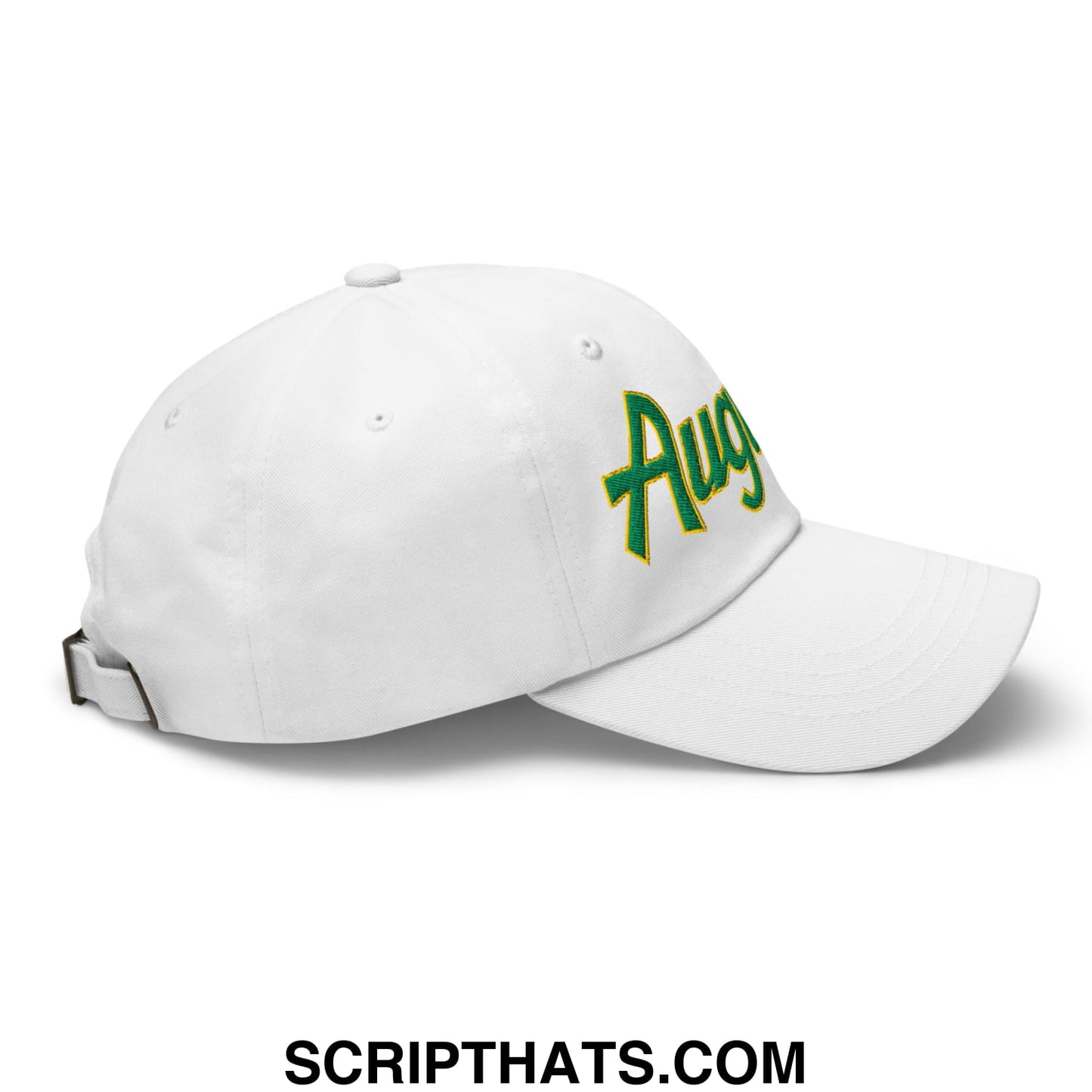 Augusta Vintage Sports Script Embroidered Golf Dad Hat White