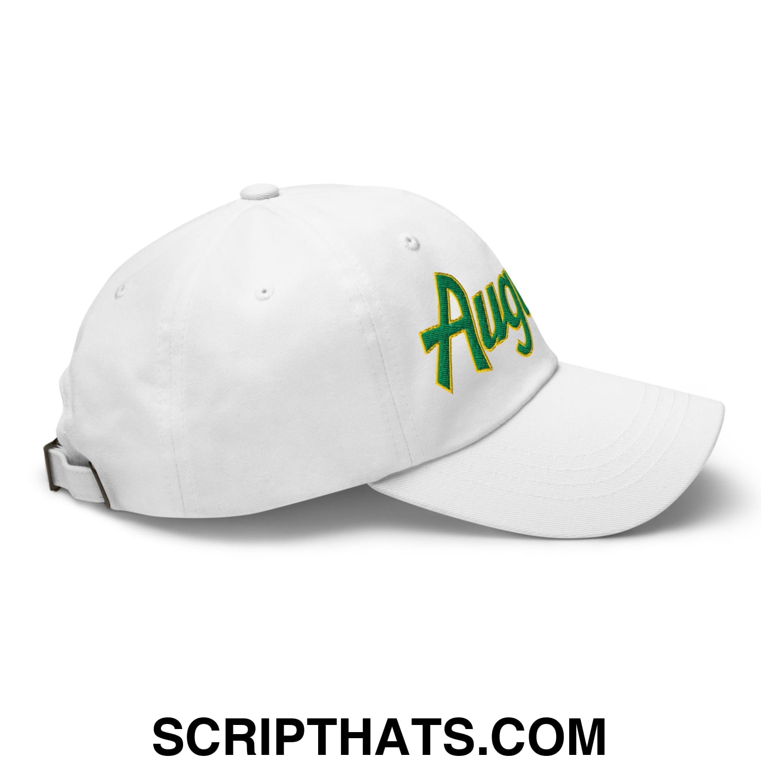 Augusta Vintage Sports Script Embroidered Golf Dad Hat White