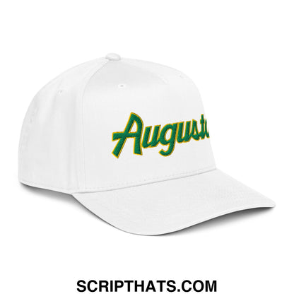 Augusta Vintage Sports Script Embroidered Golf Snapback Hat White