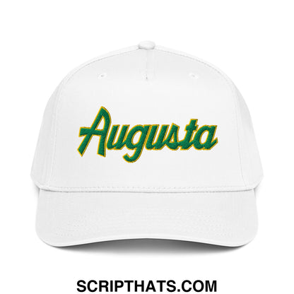 Augusta Vintage Sports Script Embroidered Golf Snapback Hat White