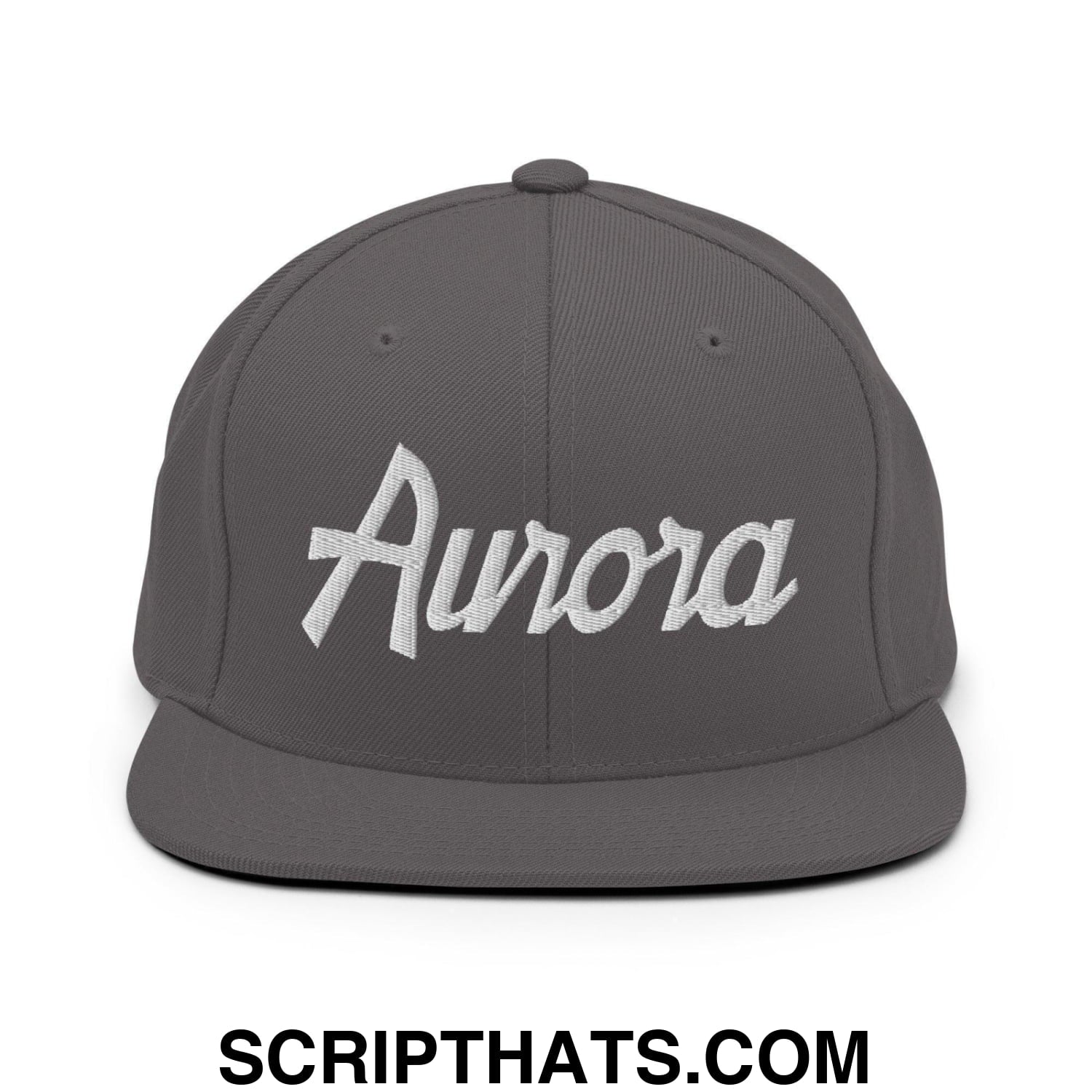 Aurora Script Snapback Hat Dark Grey