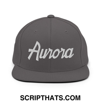 Aurora Script Snapback Hat Dark Grey