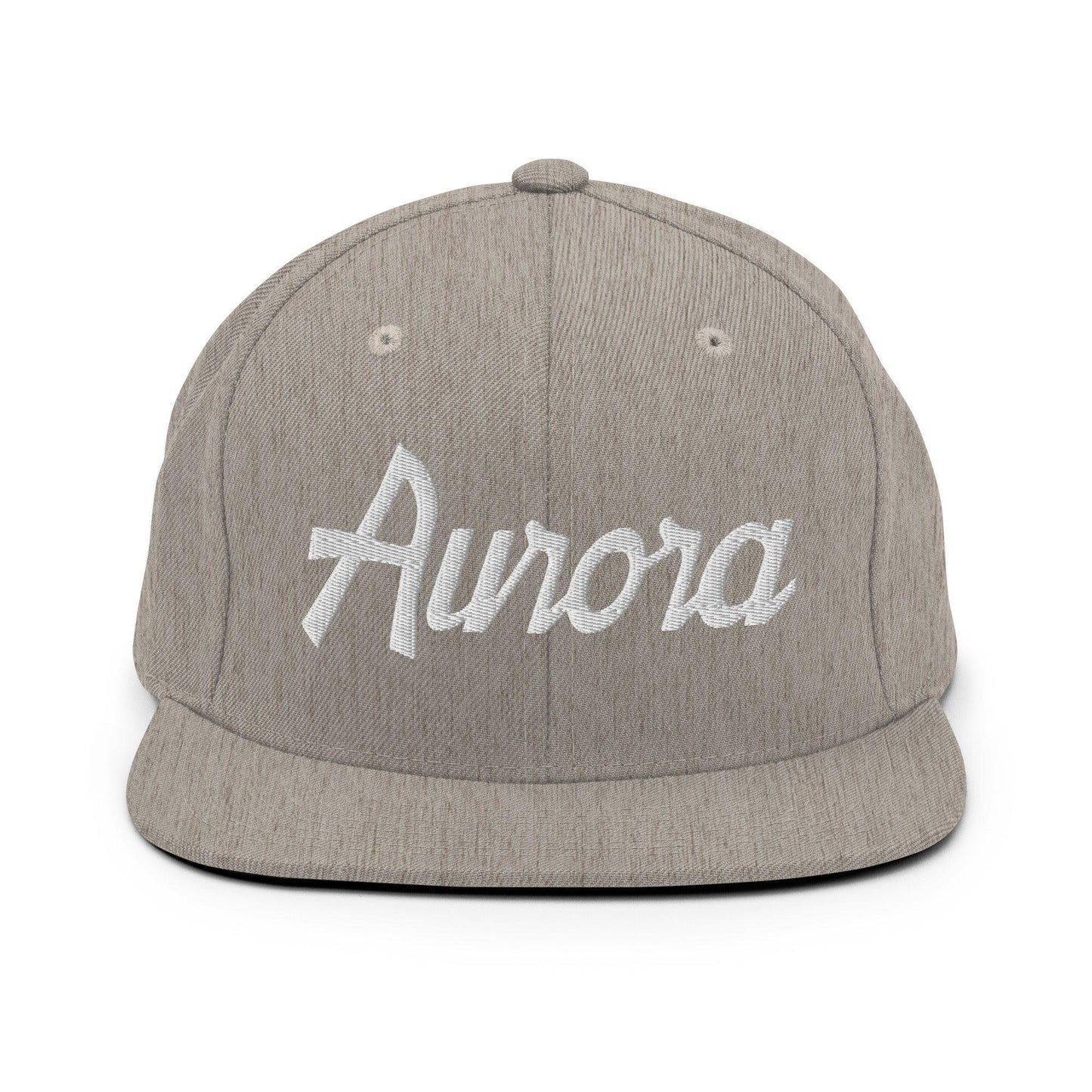 Aurora Script Snapback Hat Heather Grey