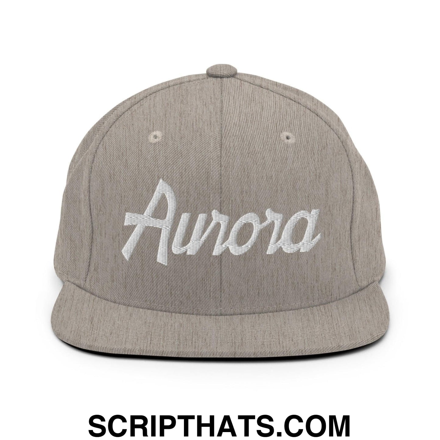 Aurora Script Snapback Hat Heather Grey