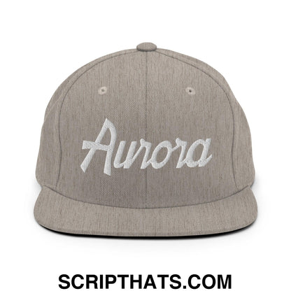 Aurora Script Snapback Hat Heather Grey