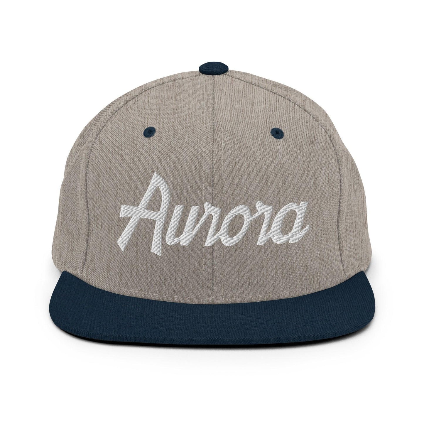 Aurora Script Snapback Hat Heather Grey/ Navy