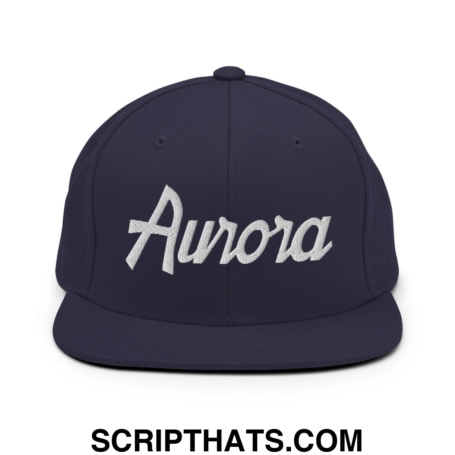 Aurora Script Snapback Hat Navy