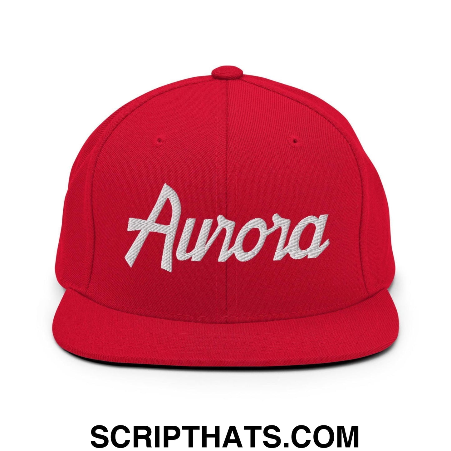 Aurora Script Snapback Hat Red