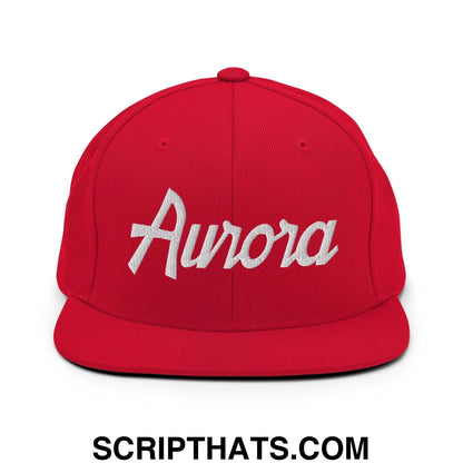 Aurora Script Snapback Hat Red