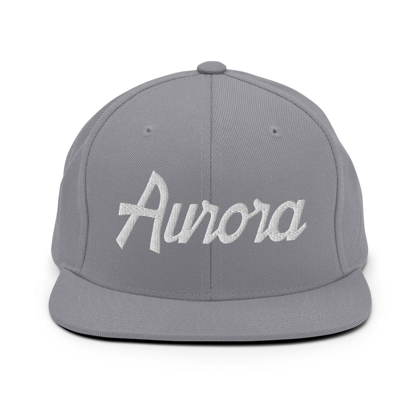 Aurora Script Snapback Hat Silver