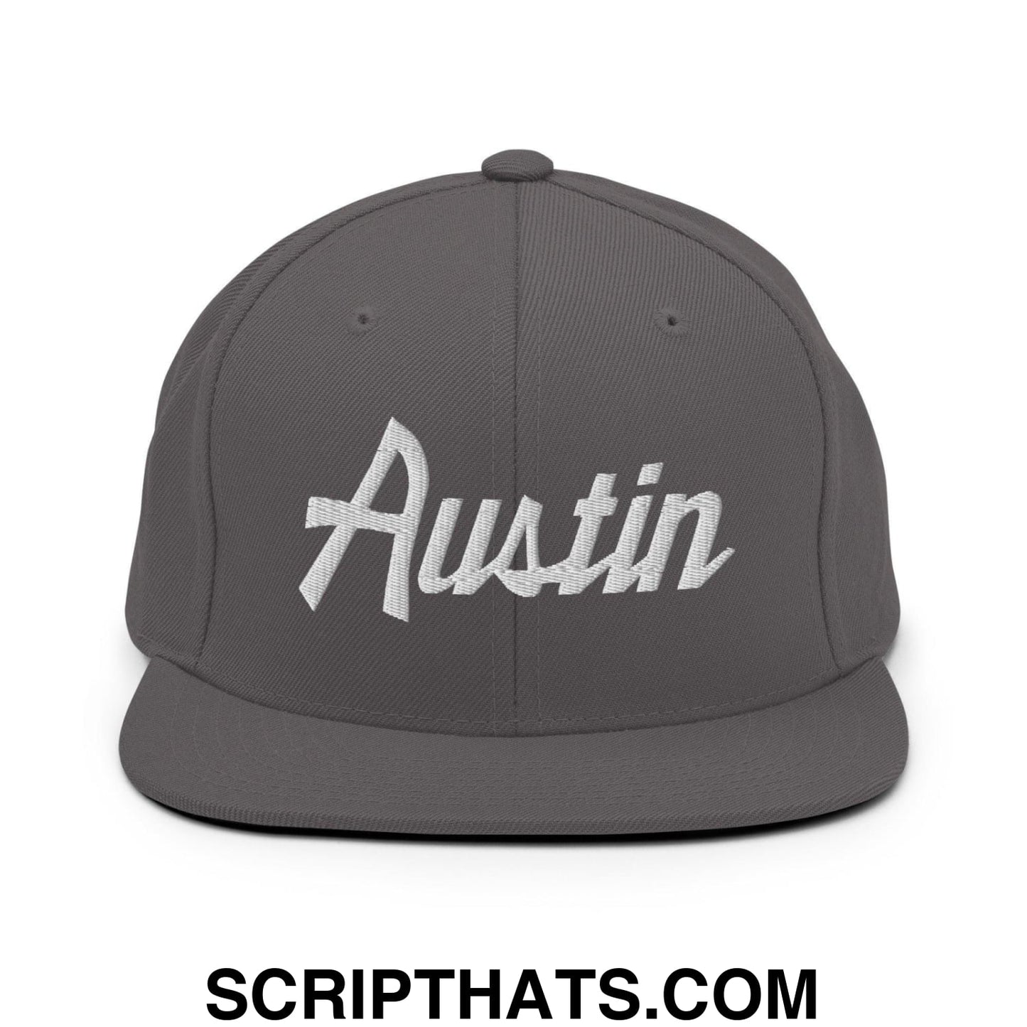 Austin Script Snapback Hat Dark Grey
