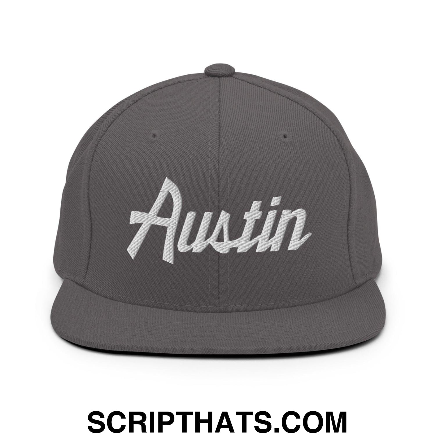 Austin Script Snapback Hat Dark Grey