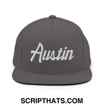 Austin Script Snapback Hat Dark Grey