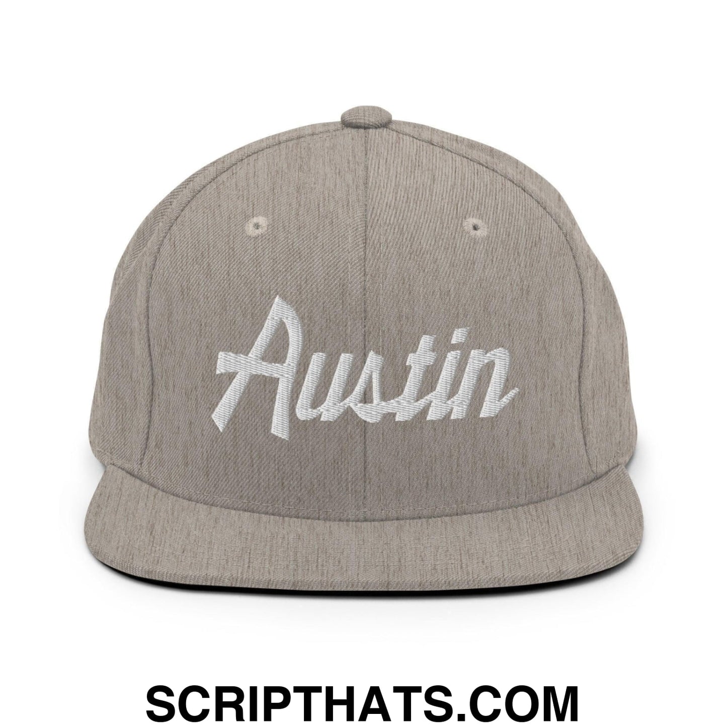 Austin Script Snapback Hat Heather Grey