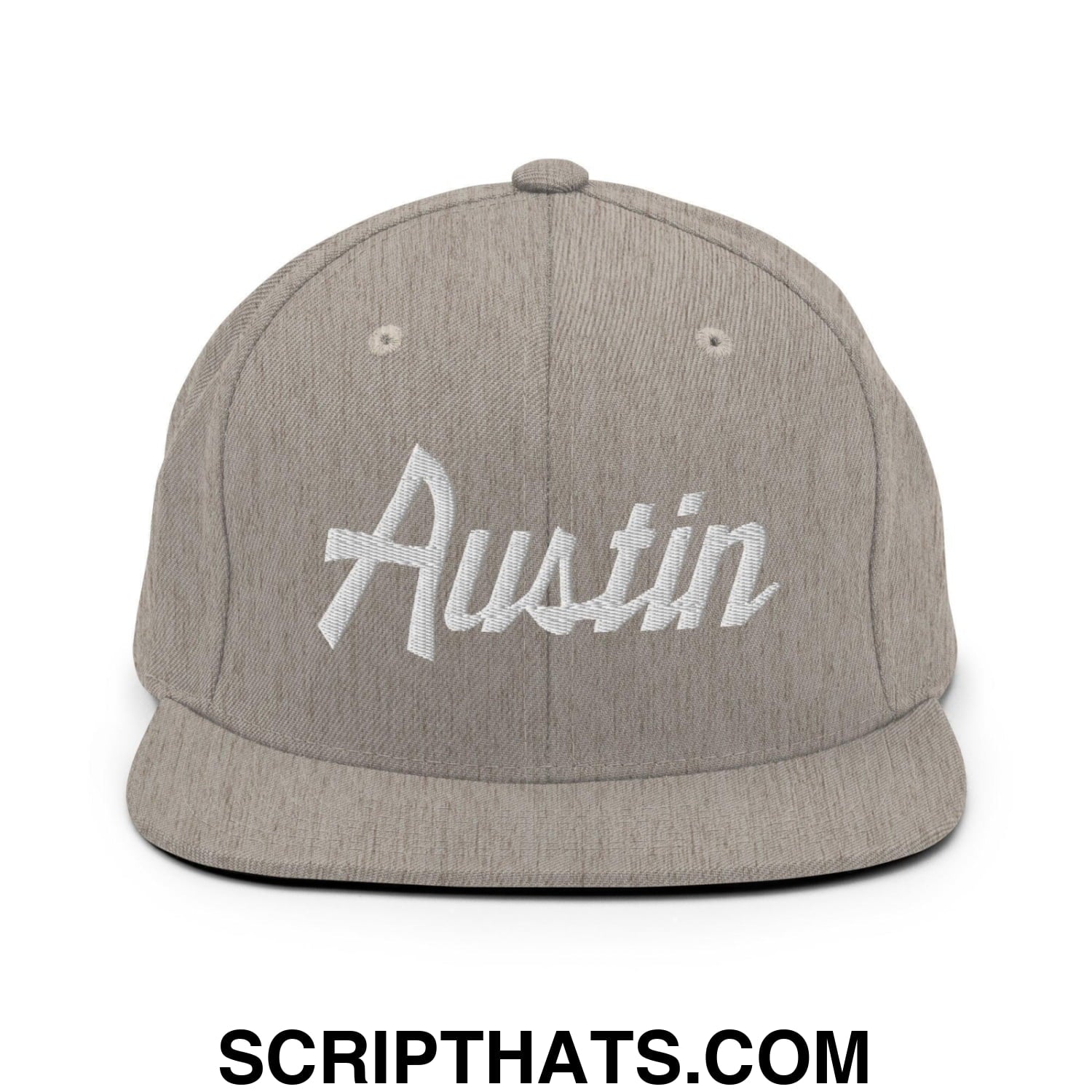Austin Script Snapback Hat Heather Grey