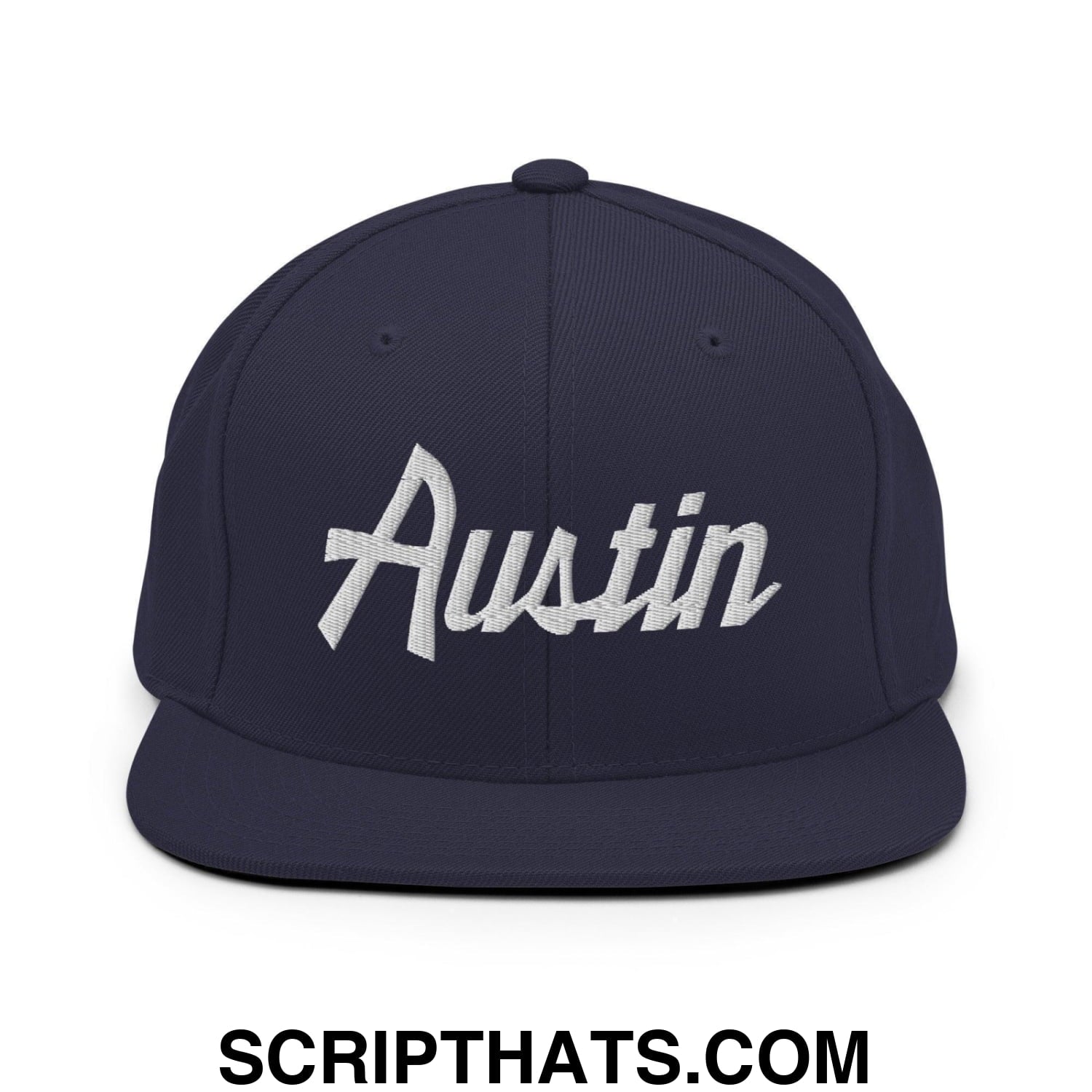 Austin Script Snapback Hat Navy