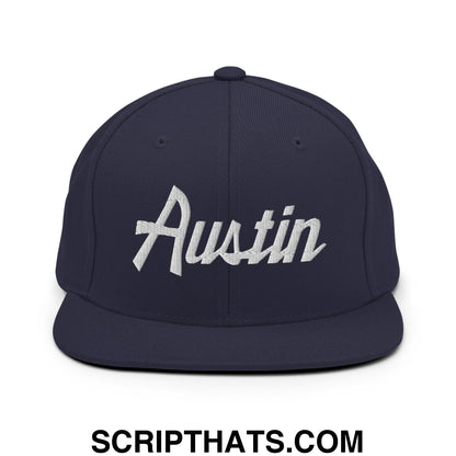 Austin Script Snapback Hat Navy