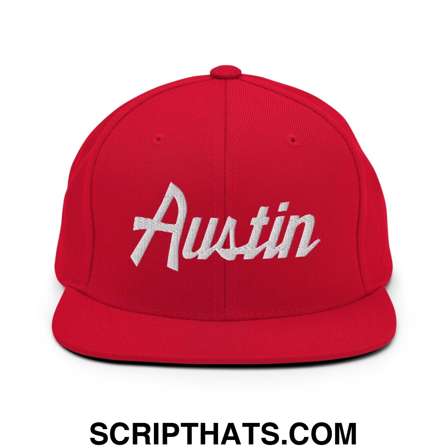 Austin Script Snapback Hat Red