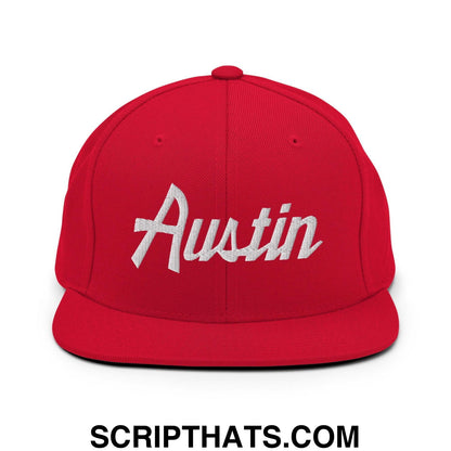 Austin Script Snapback Hat Red