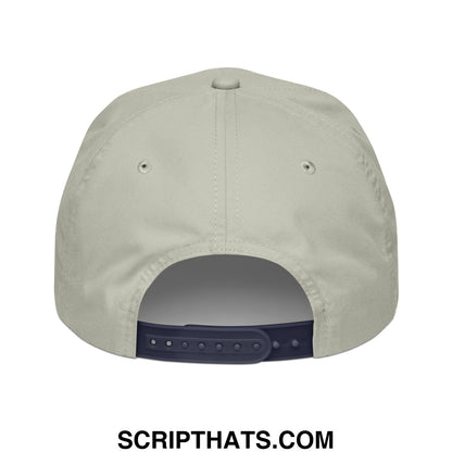 Azalea Embroidered Retro Golf Rope Hat Lt Gray Navy