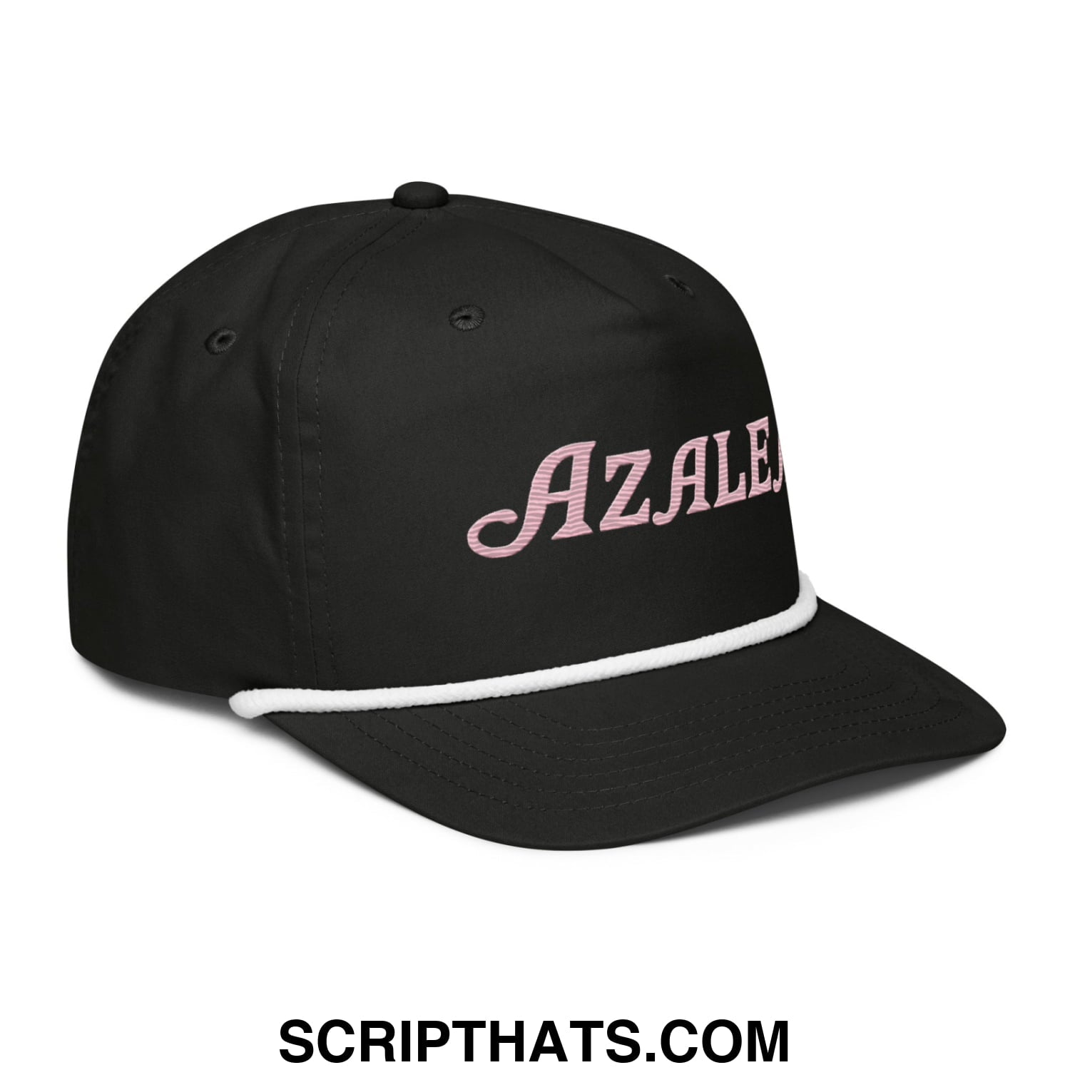 Azalea Embroidered Retro Golf Rope Hat Black White
