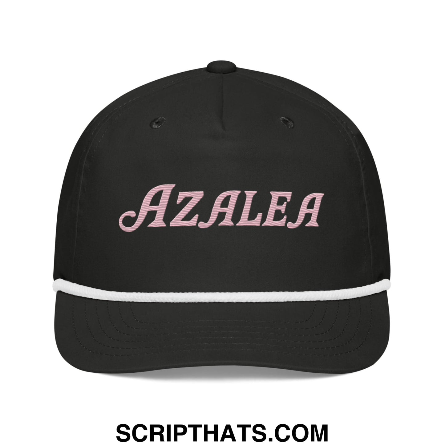 Azalea Embroidered Retro Golf Rope Hat Black White