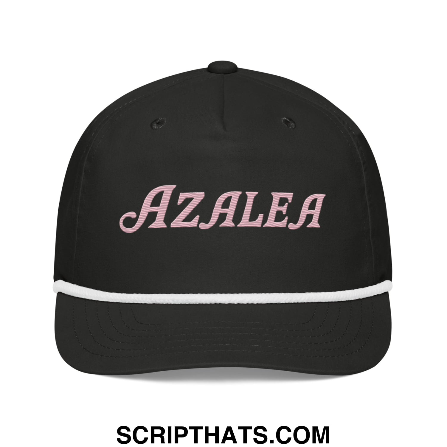 Azalea Embroidered Retro Golf Rope Hat Black White