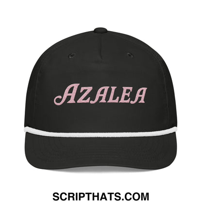Azalea Embroidered Retro Golf Rope Hat Black White