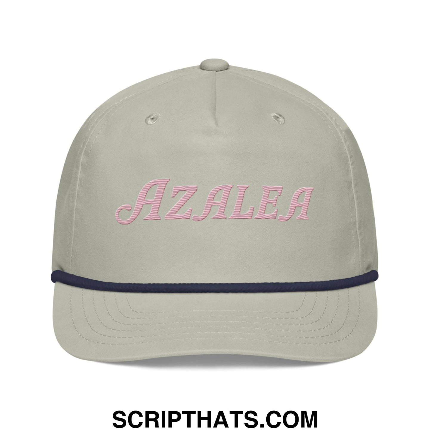 Azalea Embroidered Retro Golf Rope Hat Lt Gray Navy