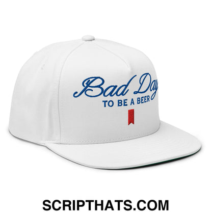 Bad Day to be a Beer Embroidered Flat Bill Brim 5 Panel Snapback Hat Default Title